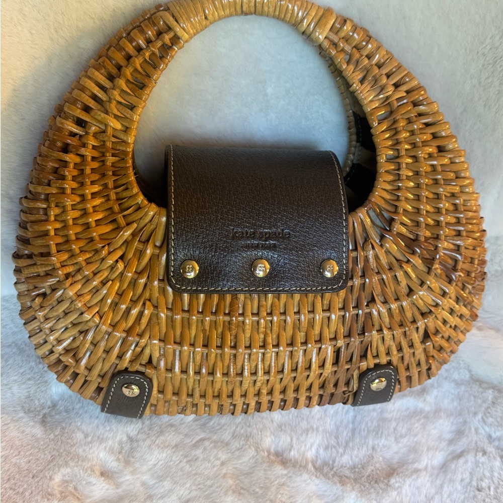 Kate Spade Santiago Rattan Handbag - Picture 4 of 14